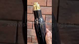 Zenvista Packagings: Empty Black Color Bottle With Golden Locate Flip Top Cap [ZMK11]-100ml & 200ml🌿