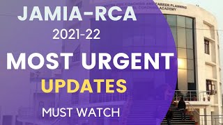 JAMIA RCA : jmi rca most urgent updates | jamia rca entrance exam 2021