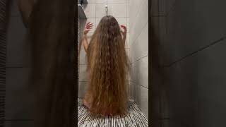 Washing my long hair #longhair #hairwashing #hairwashday #haircare #hairwash #shorts #short #youtube