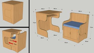 HOW TO MAKE A CHAIR DESK SET WITH A SECRET STORAGE BOX STEP BY STEP