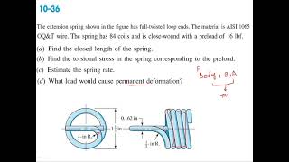 PROBLEM 10-36 | helical extension spring | engr. mushtaq khan