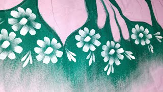 one stroke painting| बेडशीट के कोने का डिजाइन कैसे खिंचे और कैसे पेंट करें  सभी एक ही वीडियो में