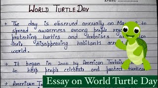 World Turtle day | Write an Essay on World Turtle Day in English