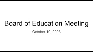 Mentor Board of Education Meeting October 10, 2023