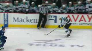 Ryan Clowe Beautiful Goal vs Canucks 3/18/2010