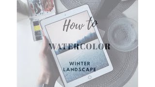 Watercolor Bookmark || How to Watercolor Frozen Lake || Watercolor Tutorial ⛸❄️ (Beginners)