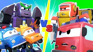 ROBOT MALVADO HIPNOTIZA Auto City! ¡SUPER ROBOT al rescate! - Robot y Bombero Transformer