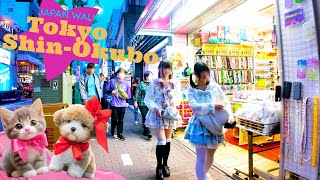 Tokyo Shin-Okubo🐶🍻Small international village♪💖4K relax/study non-stop 1 hour 01 minutes