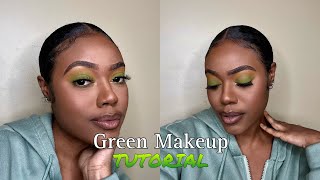 Cute and Easy Green Makeup Look for the Summer Time 💚💛