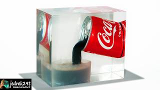 Coca-Cola freeze frame. Pouring Coca Cola into a Glass