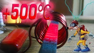 ИНДУКЦИОННЫЙ НАГРЕВАТЕЛЬ СВОИМИ РУКАМИ | 500°C за 2 секунды