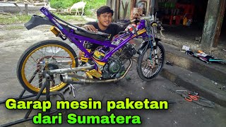 GARAP MESIN PAKETAN SATRIA FU PORTING DARI SUMATERA BUAT MOTOR DRAG