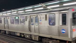 CTA Green Line Train Harlem-Bound Departs At Morgan Station