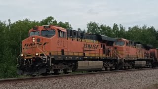 BNSF 6117 as a leader of a coal train with a DPU in Superior Wisconsin.