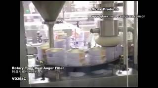 Rotary Dual Auger Filler for filling powder milk powder