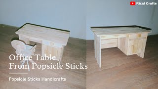 Make a Miniature Office Table From Popsicle Sticks