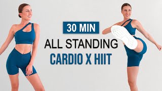 30 Min ALL STANDING CARDIO x HIIT | Super Sweaty🔥 | Full Body Fat Burn + Leg Toning, No Repeat