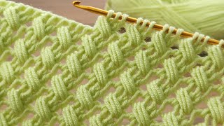 Muy lindo punto👌💯Green color* Super Easy Tunisian Crochet Baby Blanket For Beginners online Tutorial