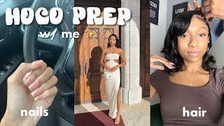 PREPARE W/ ME FOR HOMECOMING | hair + nails + makeup & more!!