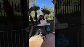 Blind man plays the guitar