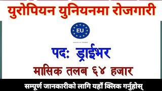 ngo job |light driver job in ngo| european union nepal| लाइट ड्राइभर आवश्यकता || vacancy 2023