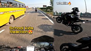 School Students Reaction On Z800 & Z900 | wheelie🔥 #kawasaki #reaction #superbike