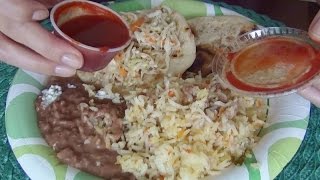 SassEsnacks ASMR | El Salvadorian Pupusas | Curtido | Rice & Beans | Eating Sounds | Mukbang