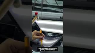 BIG DENT On Tesla Trunk!!!!  #paintlessdentremoval #tesla #electriccar #trendingnow #dubaicars