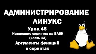 Администрирование Линукс (Linux) - Урок 45 - BASH (часть 13) - Аргументы функций в скриптах