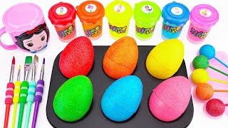 Satisfying Video l How to make Rainbow Lollipop Candy and Glossy Balls into Playdoh Cutting ASMR #2