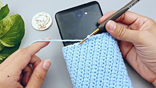 How to Crochet Phone Bag | Crochet Phone Cover with Very Easy Pattern HDC and SL ST | ViVi Berry DIY