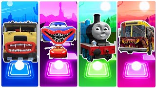 Truck Eater vs McQueen Eater vs Thomas The Train vs Bus Eater | Tiles Hop