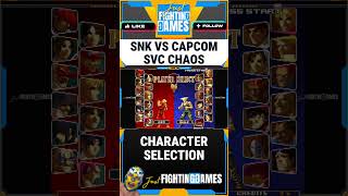 SNK VS CAPCOM SVC CHAOS Character Selection