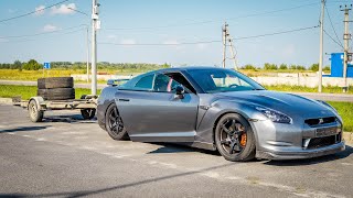 ГОНКА с NISSAN GT-R c ПРИЦЕПОМ