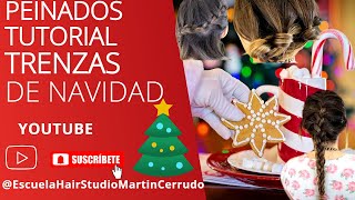 Tutorial Trenzas Navidad 2023 - Trenza Cocida - Trenza Corona - Trenza Nudos #navidad #peluqueria