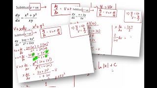 Persamaan Diferensial Orde 1 (Substitusi y=vx) #LatihanSoal