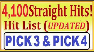 4,100 Pick 3 Lottery Straight Hits This week!