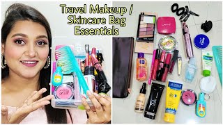 Travel Makeup & Skincare Bag Essentials | Style With Sneha