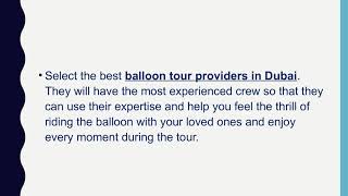 Safety Tips to Follow During Hot Air Balloon Ride in Dubai