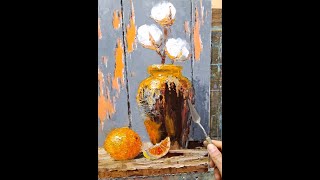 Сotton  palette knife oil painting   #art #painting  #oilpainting #stepbysteppaintingforbeginners