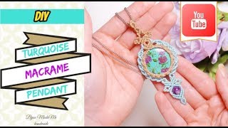 Macrame pendant tutorial | DIY macrame necklace with gemstone | DIY macrame jewelry