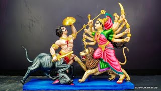 How to Make a Small Durga Idol with Clay | Complete Sculpting & Painting Process"Durga banana,#art