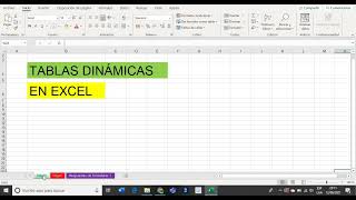 Creación TABLAS DINÁMICAS en EXCEL: Ejemplo 1