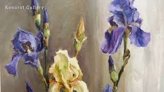 Картина художника Татьяны Черных "ИРИСЫ". Tatiana Chernykh's painting "IRISES" #art