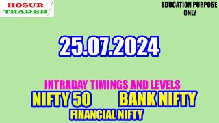 Nifty Bank Nifty Prediction for Tomorrow in Tamil 25.07.2024 | Options Intraday Trading Analysis