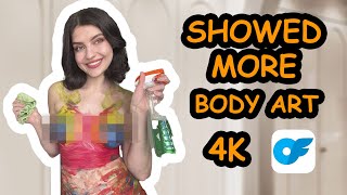 👙🚫 4K How to clean a mirror? Body art suit Transparent Haul No Bra See Through Try On 2024