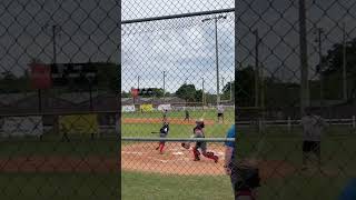 7 Year Old Almost Hit It OVER The Fence- Ball Dropped By Outfielder #shorts