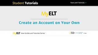 MyELT Create an Account on Your Own