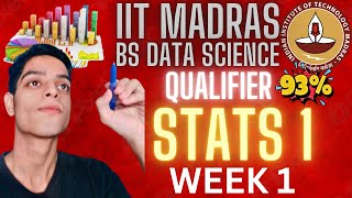 Statistics 1 Week 1 ALL Concepts & Formulas Explained! Qualifier Revision IIT Madras BS Data Science