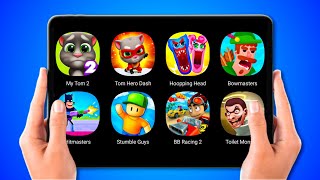 Tom Hero Dash,My Tom 2,Bowmasters,Hitmasters,Stumble Guys,Hopping Head,Toilet Monster,Beach Buggy 2